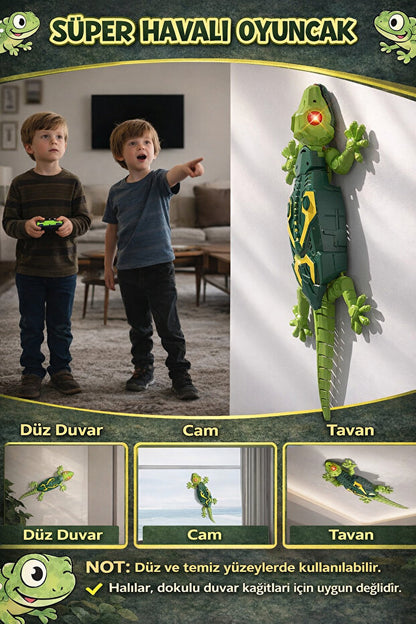 🦎 Duvara Tırmanan Robot Kertenkele 🤖 | LED Işıklı & Uzaktan Kumandalı 🔥