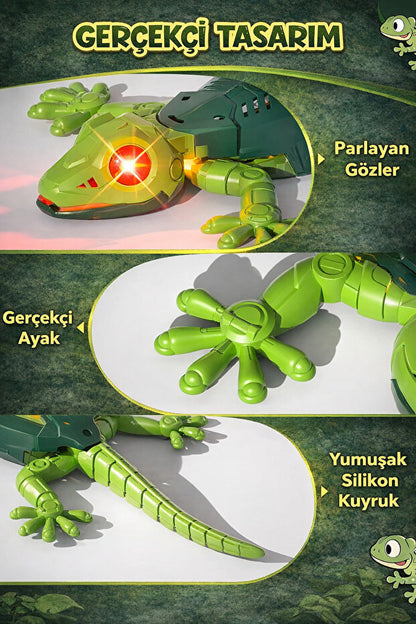 🦎 Duvara Tırmanan Robot Kertenkele 🤖 | LED Işıklı & Uzaktan Kumandalı 🔥