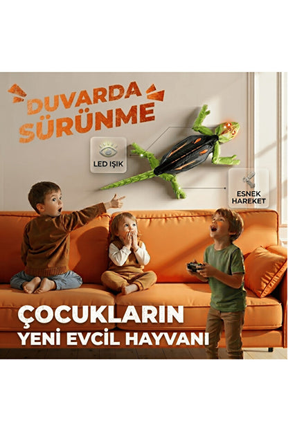 🦎 Duvara Tırmanan Robot Kertenkele 🤖 | LED Işıklı & Uzaktan Kumandalı 🔥