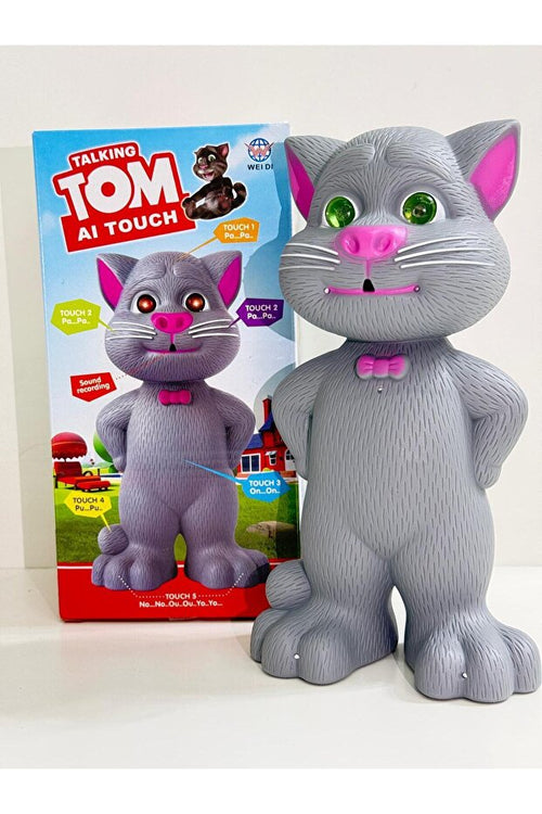 Konuşan Kedi Oyuncak Talking Tom:  🎤 Dokunmatik Sensörlü, Ses Taklit Eden, Işıklı Eğitici Çocuk Oyuncağı