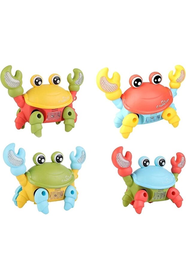 🦀 Yürüyen Yengeç Oyuncak | Işıklı Müzikli Emeklemeye ve Yürümeye Yardımcı Pilli