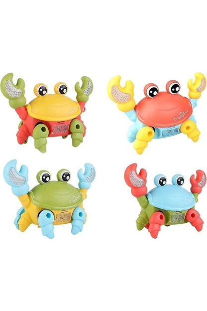 🦀 Yürüyen Yengeç Oyuncak | Işıklı Müzikli Emeklemeye ve Yürümeye Yardımcı Pilli