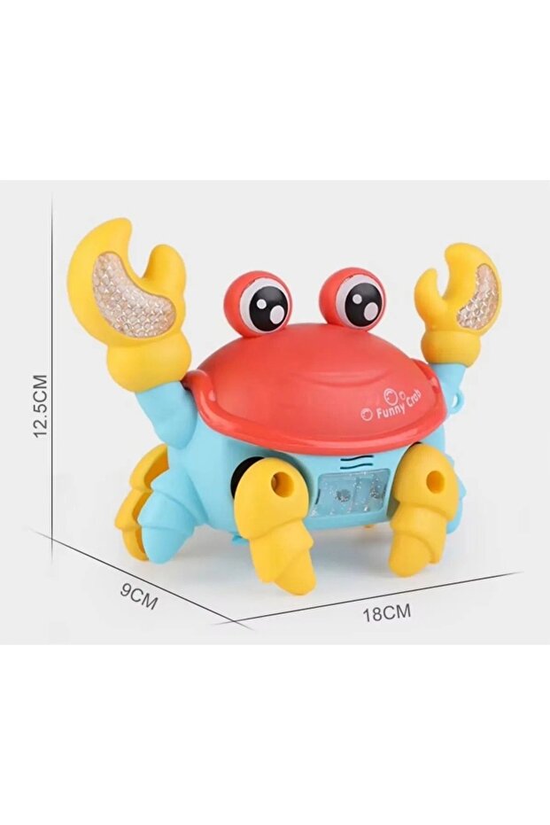 🦀 Yürüyen Yengeç Oyuncak | Işıklı Müzikli Emeklemeye ve Yürümeye Yardımcı Pilli