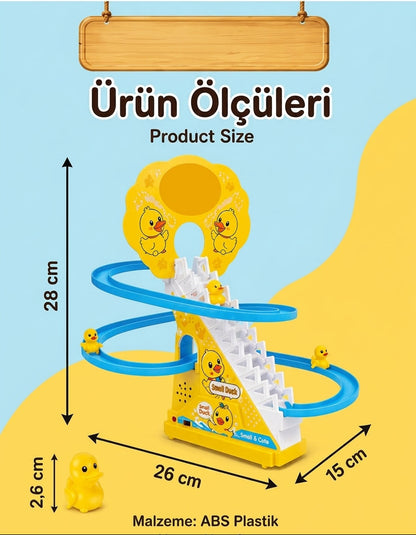 🐥✨Dön Dolaş Ördek Oyunu –🐥 Işıklı & Müzikli Yavru Ördekler 🪜🛝 | Merdivenden Çıkıp Kaydıraktan Kayan Eğlenceli Oyuncak🐥💛