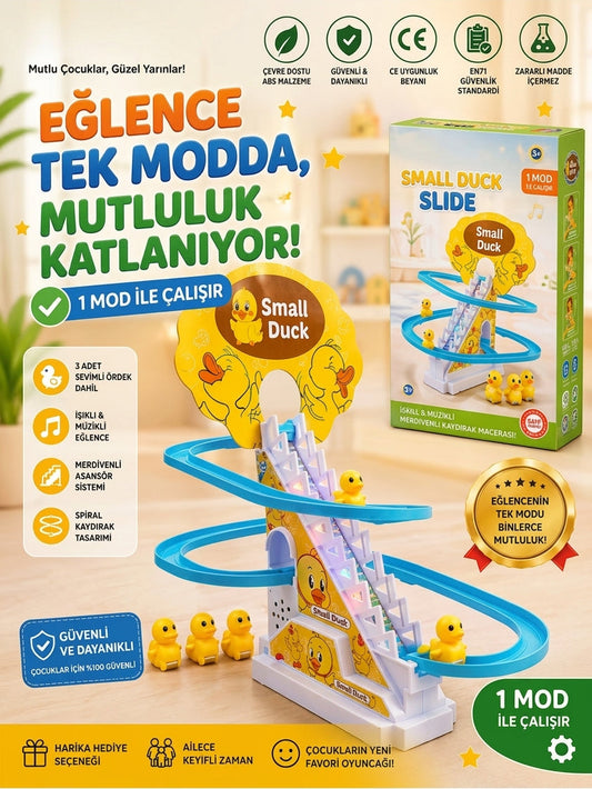 🐥✨Dön Dolaş Ördek Oyunu –🐥 Işıklı & Müzikli Yavru Ördekler 🪜🛝 | Merdivenden Çıkıp Kaydıraktan Kayan Eğlenceli Oyuncak🐥💛